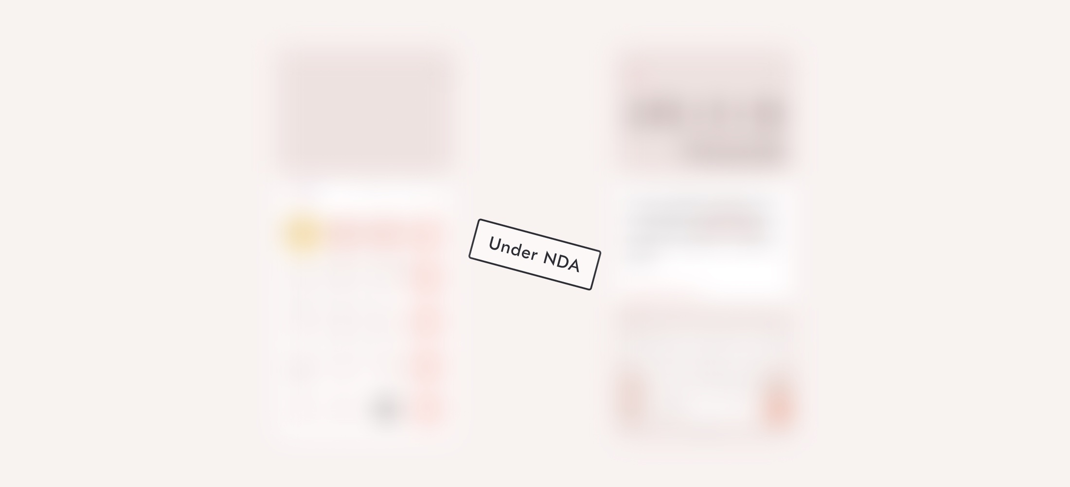 Blurred screens of the utility tool concept with an Under NDA stamp