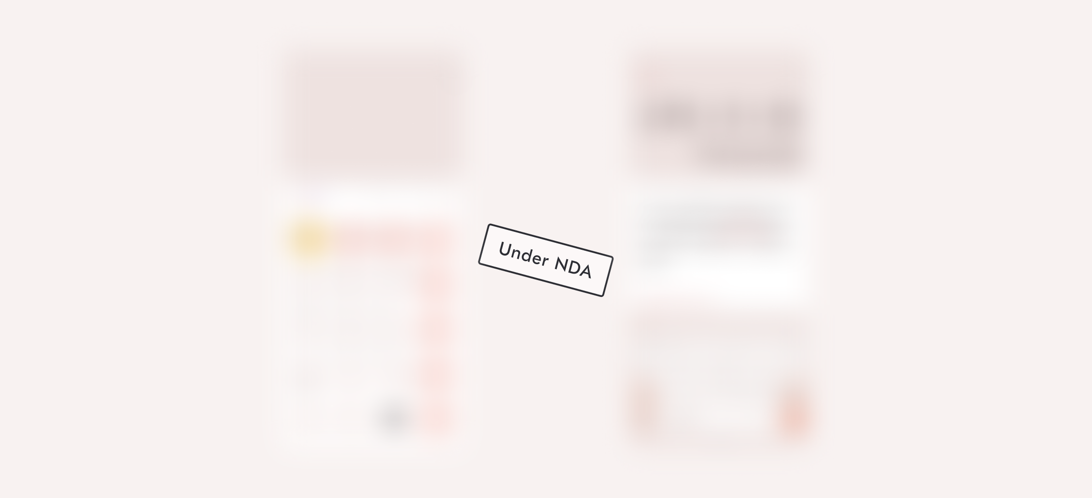 Blurred screens of the utility tool concept with an Under NDA stamp