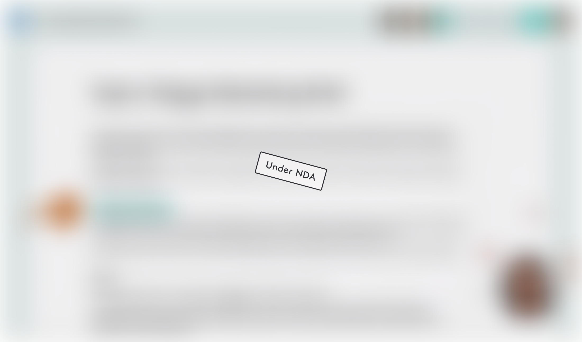 Blurred screenshot of a Workspace vision concept with an Under NDA stamp