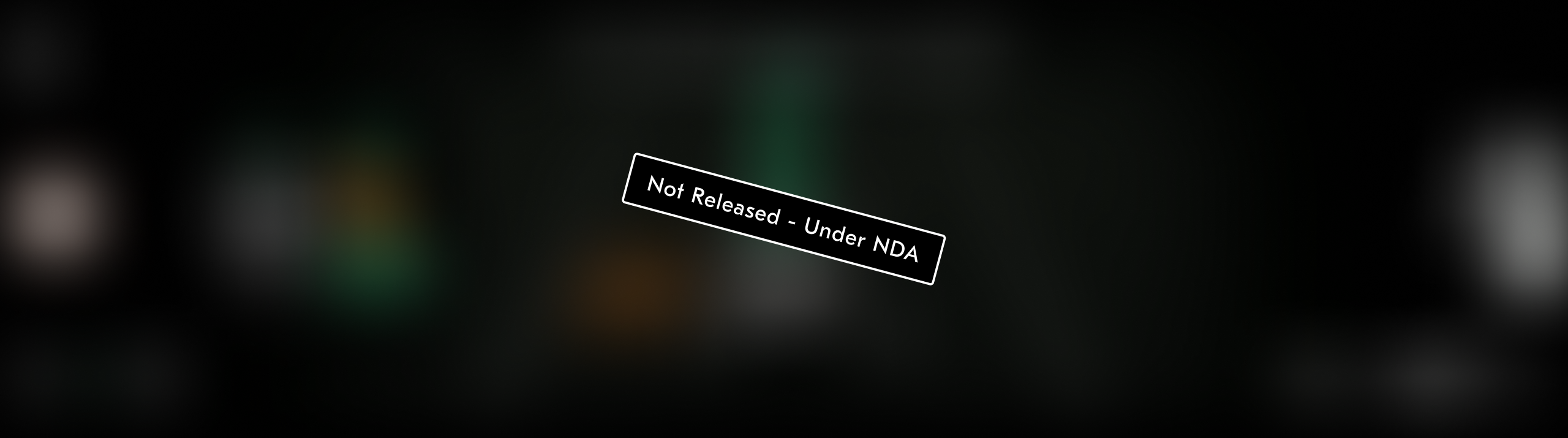 Blurred driver display concept with a Not Released, Under NDA stamp across it