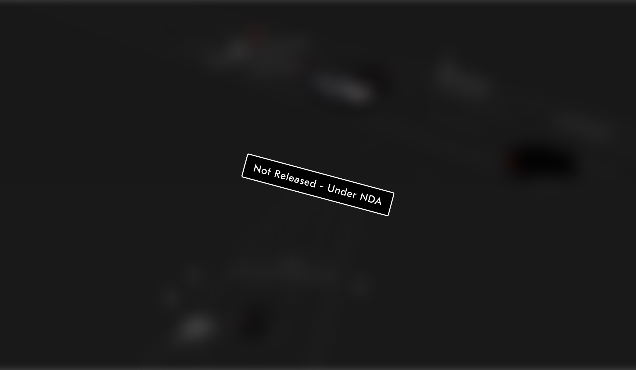 Blurred surround-view concept on the driver display, with a Not Released, Under NDA stamp across it